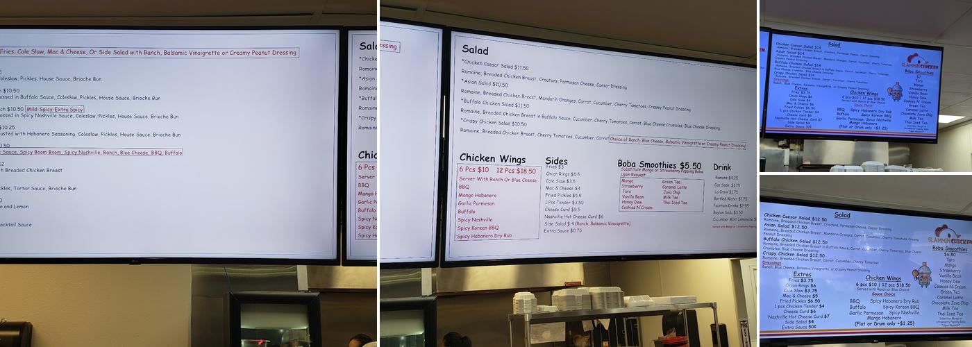 Slammin Chicken Menu