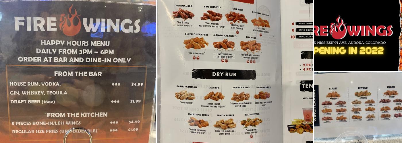 Fire Wings Menu