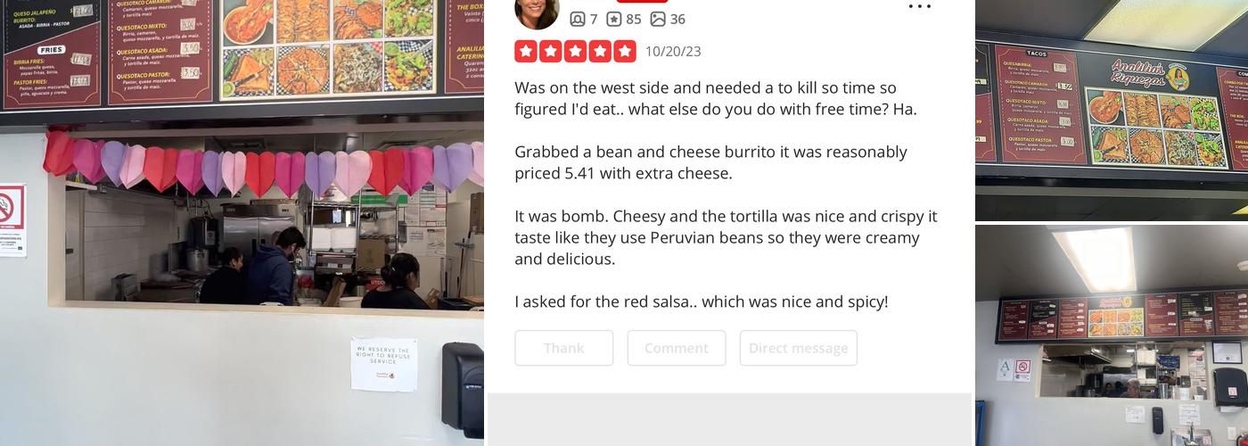 Analilia’s Riquezas Menu