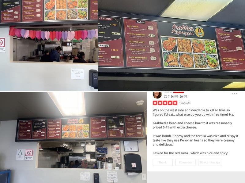 Analilia’s Riquezas Menu