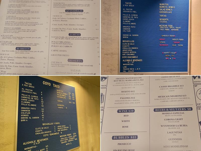 Coyo Taco Menu