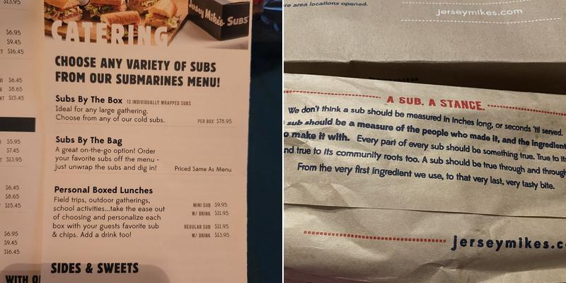 Jersey Mike's Subs Menu
