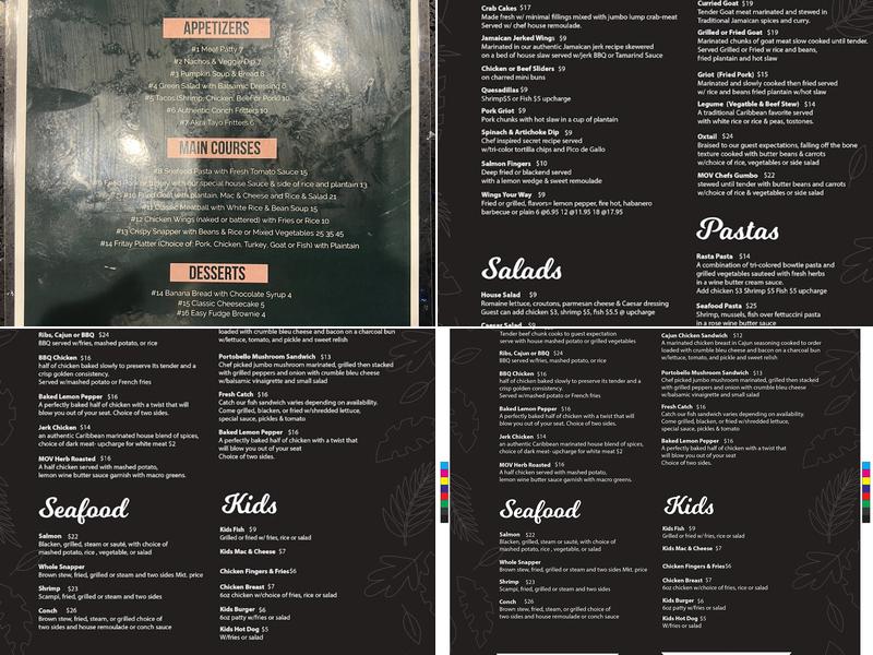 Moksha Bar and Grill Menu