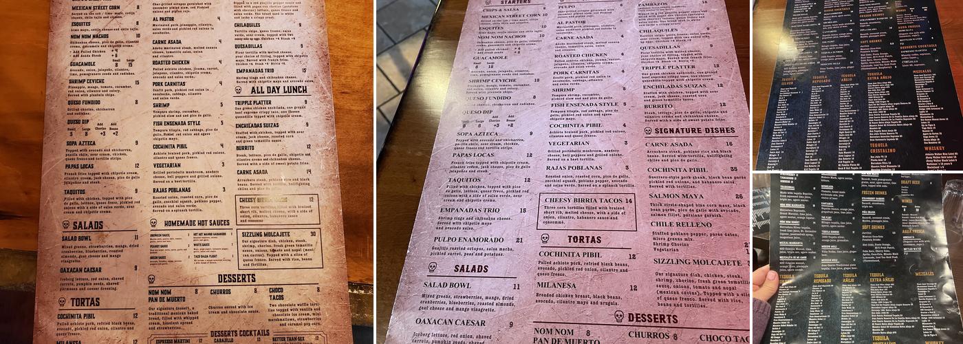 Nom Nom Tacos & Tequila Menu