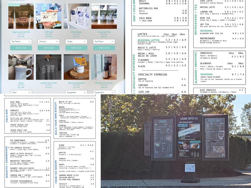 Lucabe Coffee Co. Menu