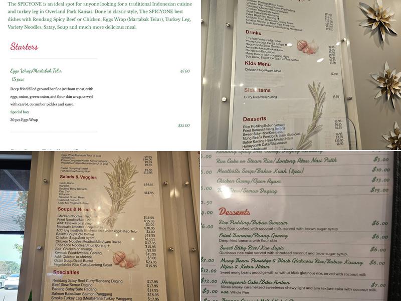 SpicyOne Menu