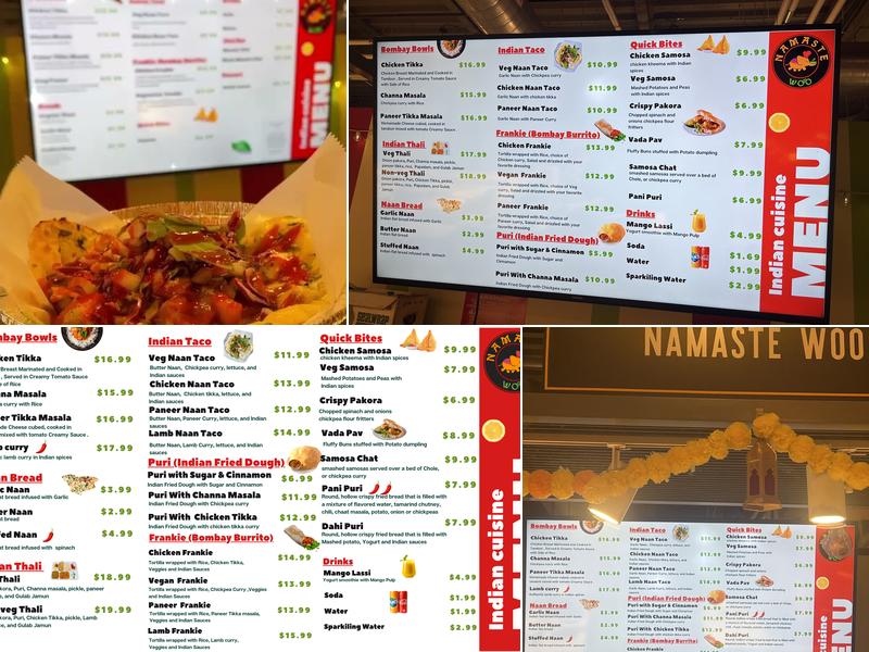 Namaste Woo Menu