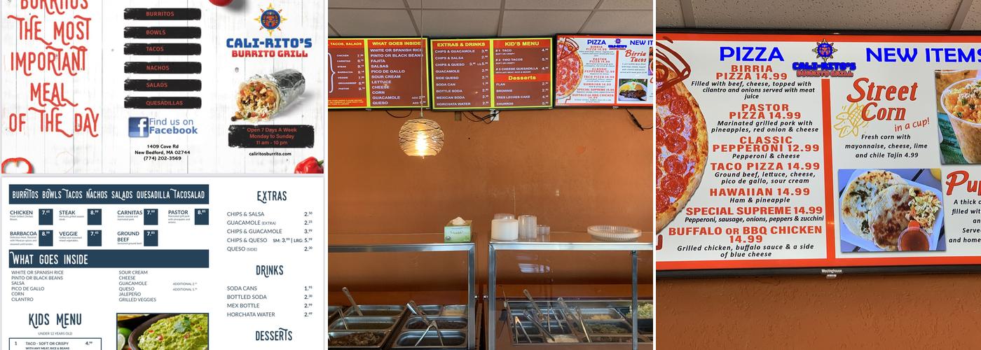 Cali-ritos Burrito Grill - Worcester Menu