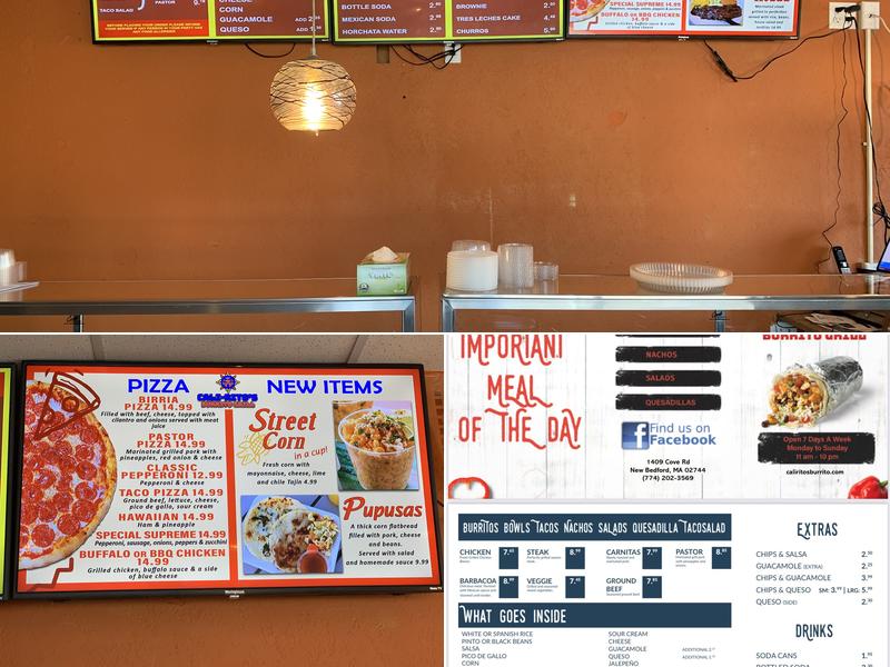 Cali-ritos Burrito Grill - Worcester Menu