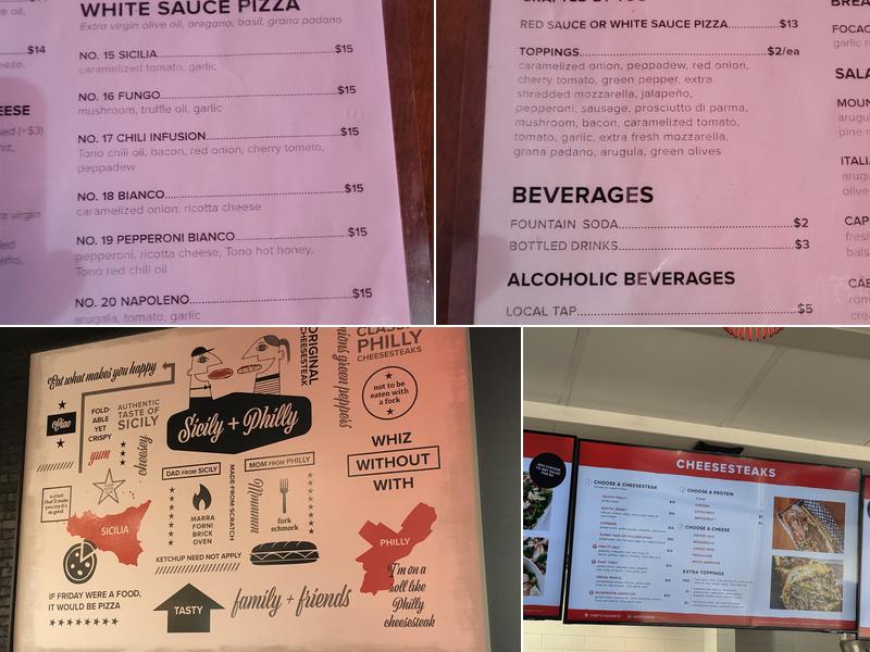Tono Pizzeria + Cheesesteaks Menu