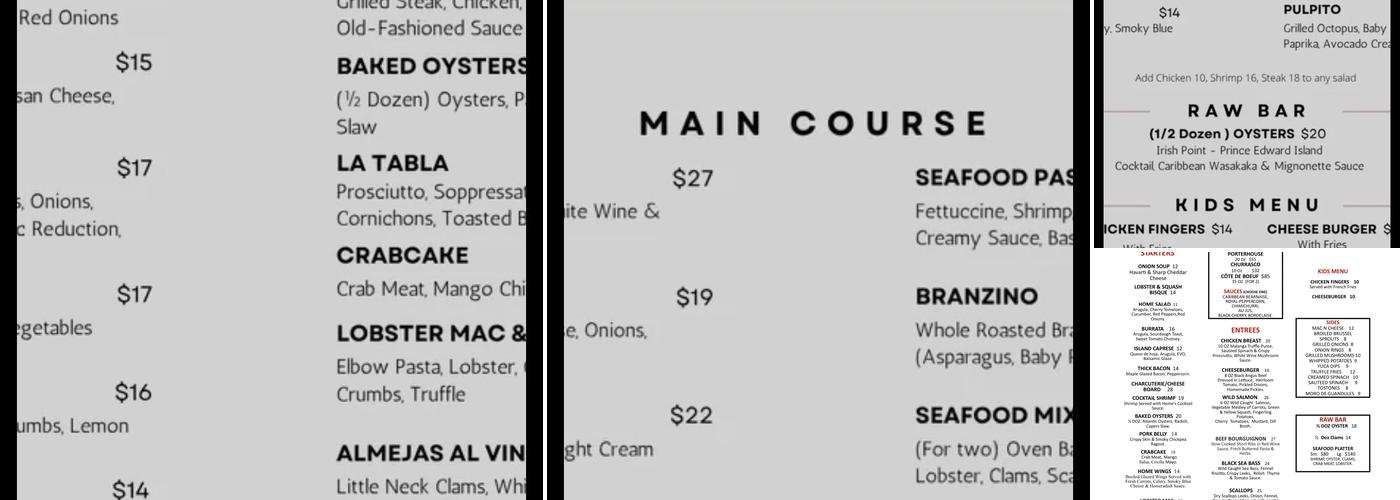 Home BX Steakhouse Menu