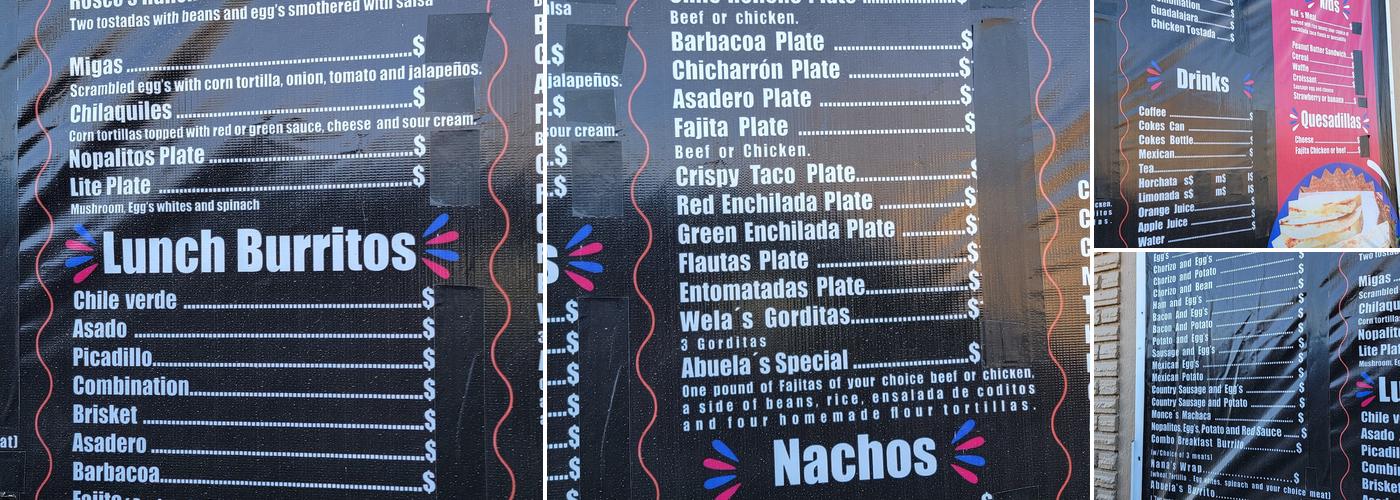 Abuela’s Kitchen Menu