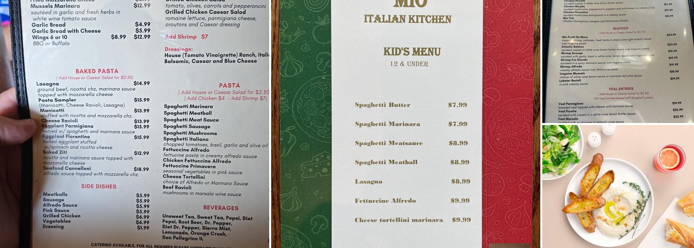 MIO ITALIAN KITCHEN Menu