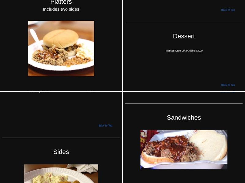 Big O's Pork & Dreams Menu