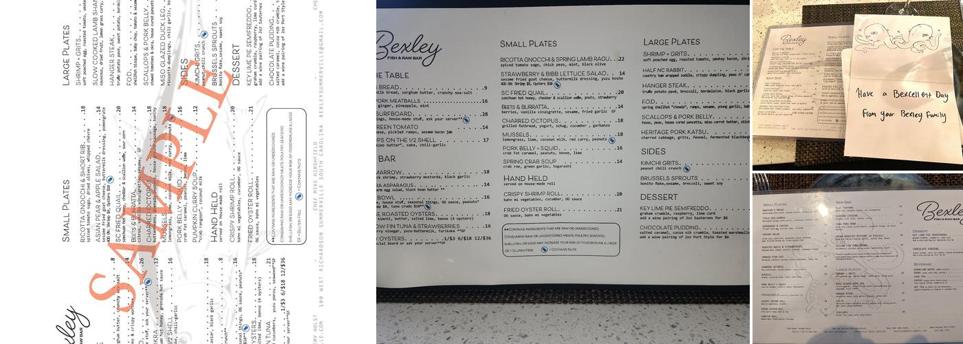 Bexley Fish & Raw Bar Menu