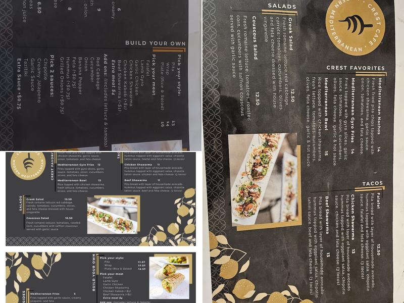 Crest Cafe Menu