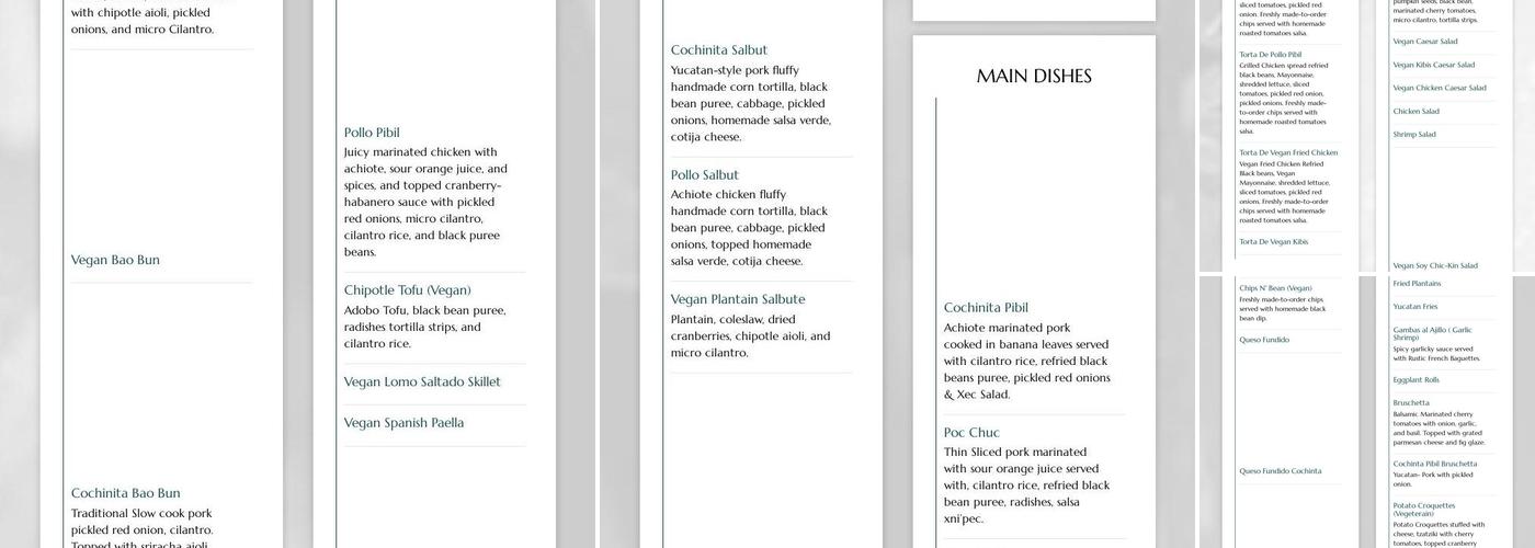 Mayan Kitchen Menu
