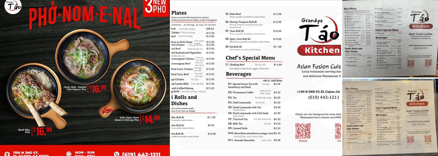 Grandpa Tao Kitchen Menu