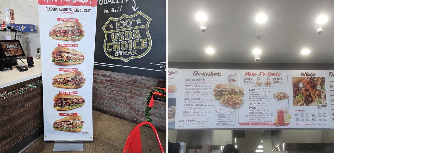 Charleys Cheesesteaks and Wings Menu