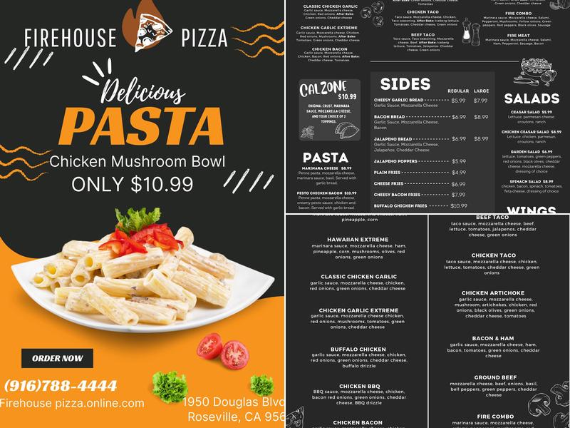 Firehouse Pizza Menu