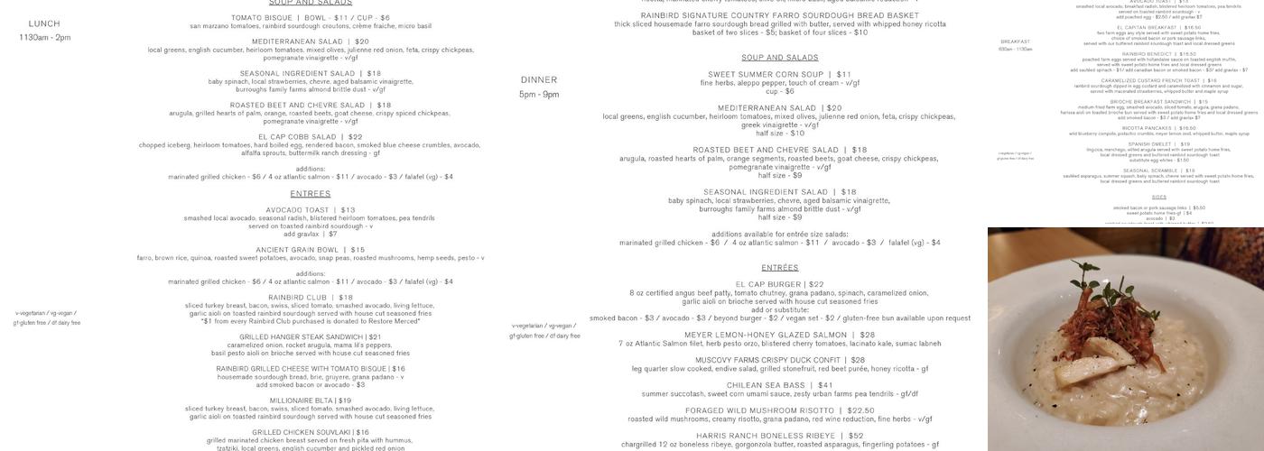 Rainbird Menu