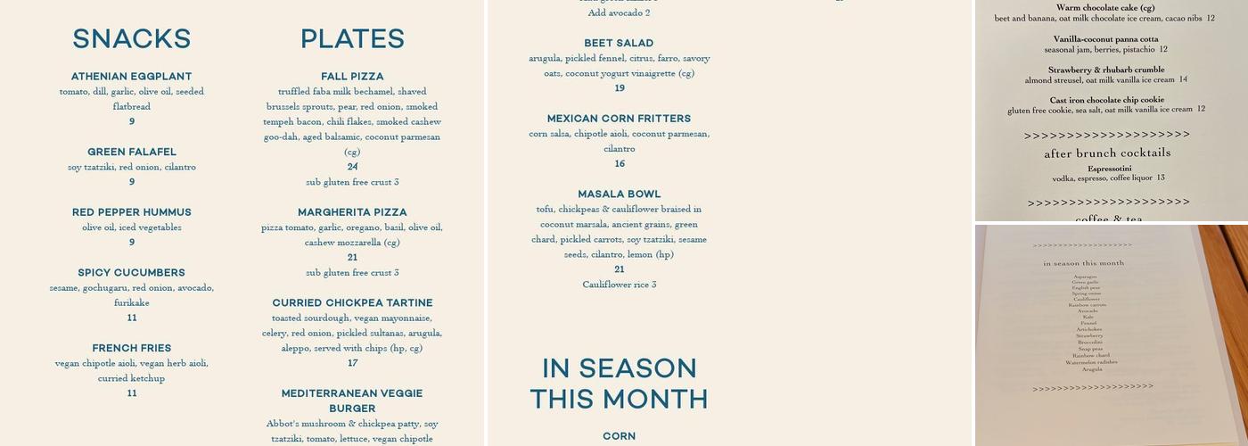 Wildseed Menu