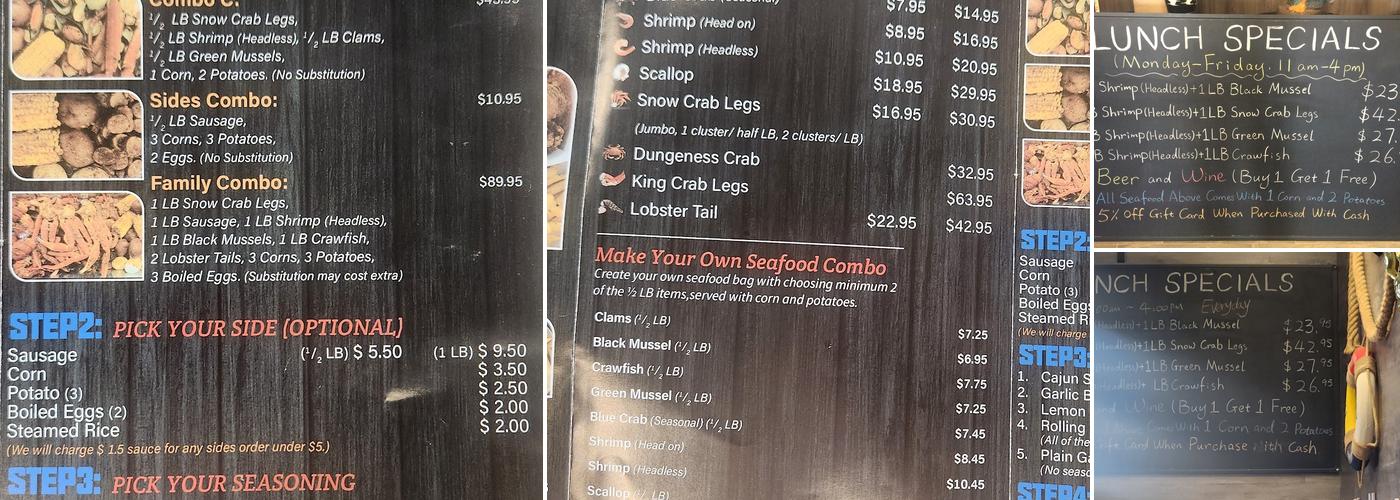 The Rolling Crab Menu
