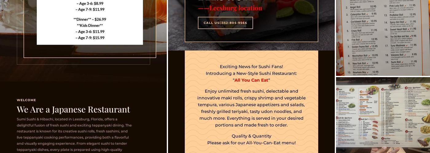 Sumi Sushi & Hibachi Menu