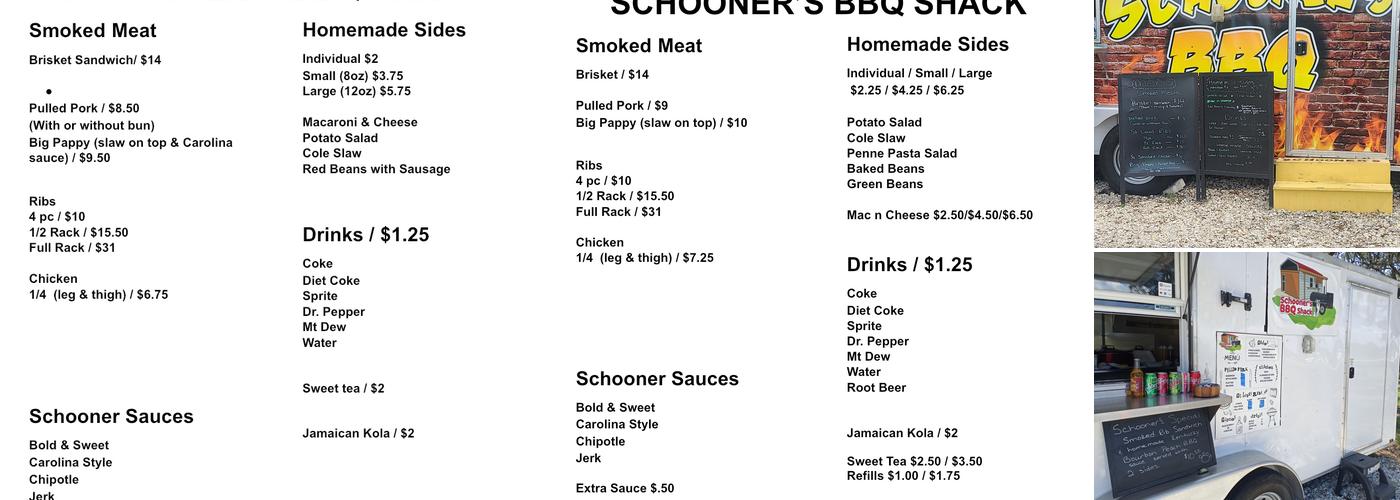 Schooner's BBQ Shack Menu