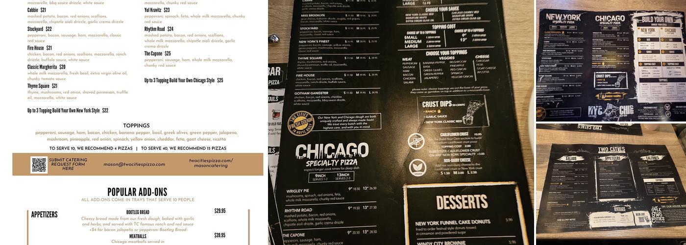 Two Cities Pizza Co. Menu