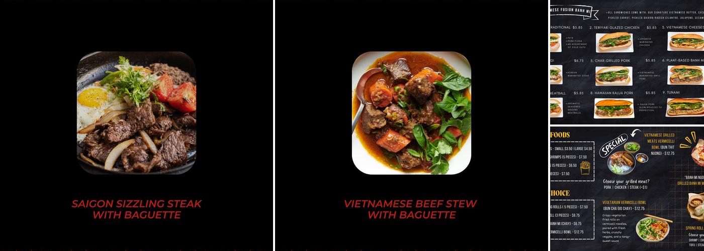 Banh Mi WichTea Menu