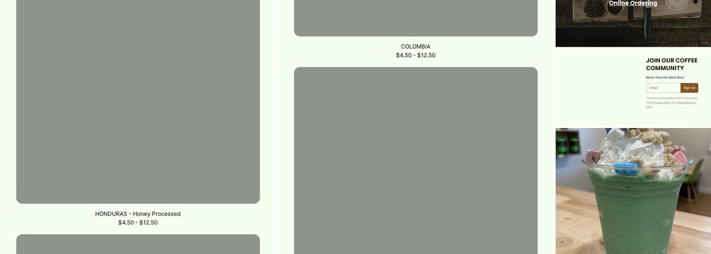 Barking Bee Coffee Menu