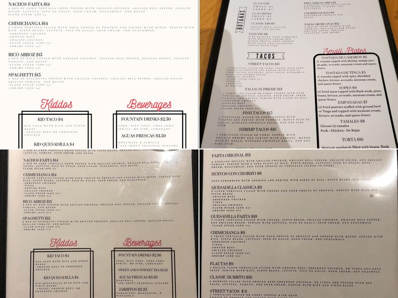 Besitos Mexican Kitchen Menu