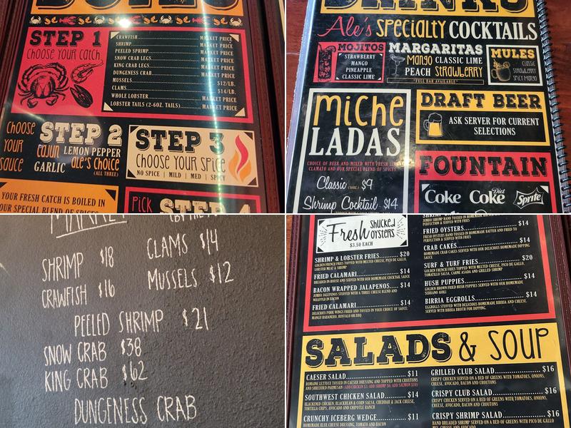 Ale's Crab House Menu