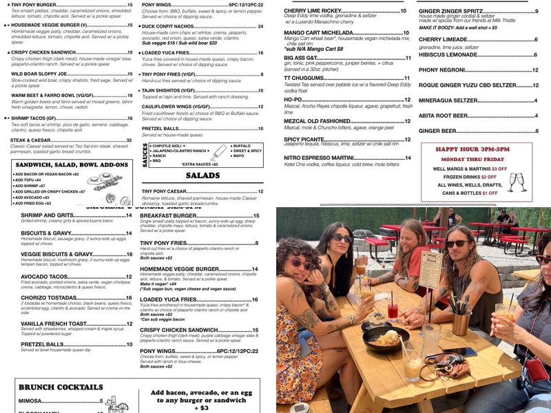 The Tiny Pony Tavern Menu