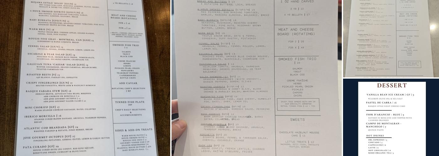 MEATBAR Menu