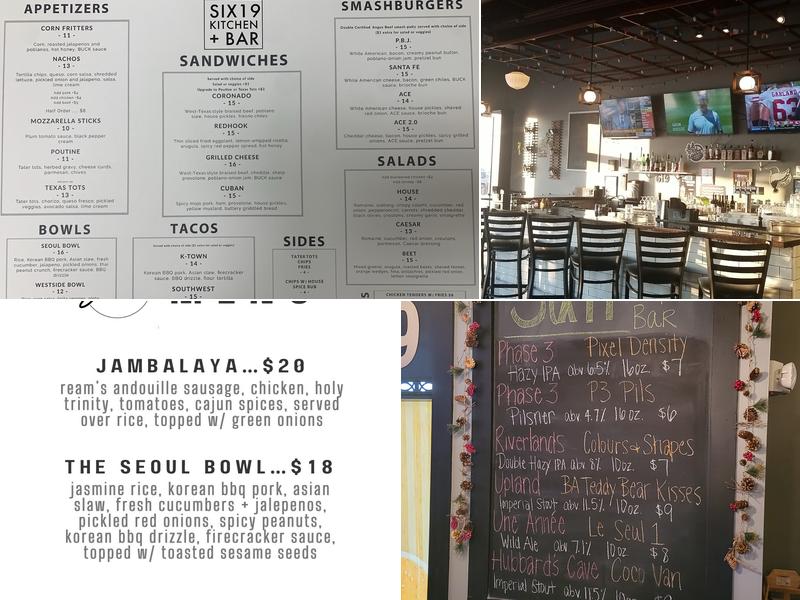Six19 Kitchen + Bar Menu