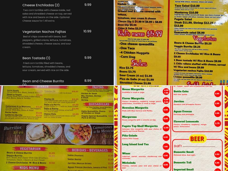 La Fogata Menu