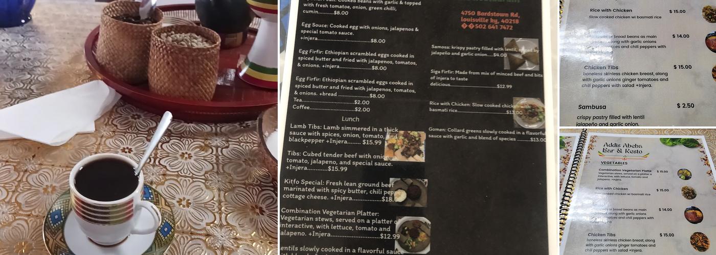 Addis Abeba Ethiopian Bar & Restaurant Menu