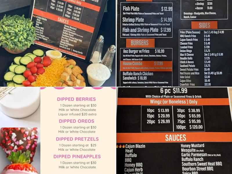 Cajun Blazin Wingz Menu