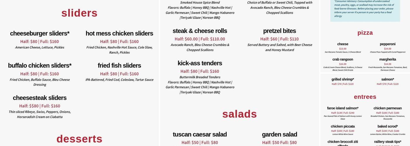 Raillery Public House Menu