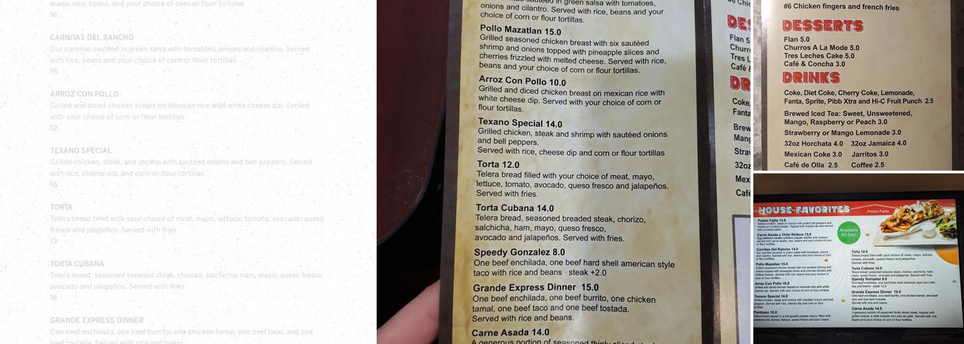 My Taco Express Menu