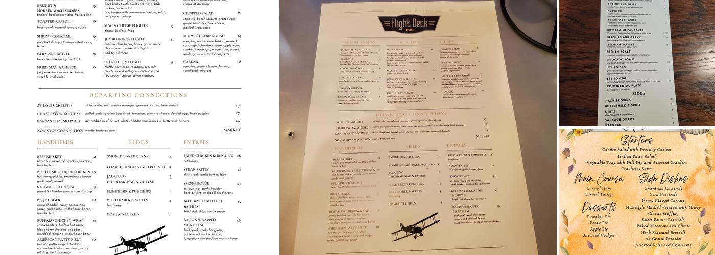 Flight Deck Pub Menu