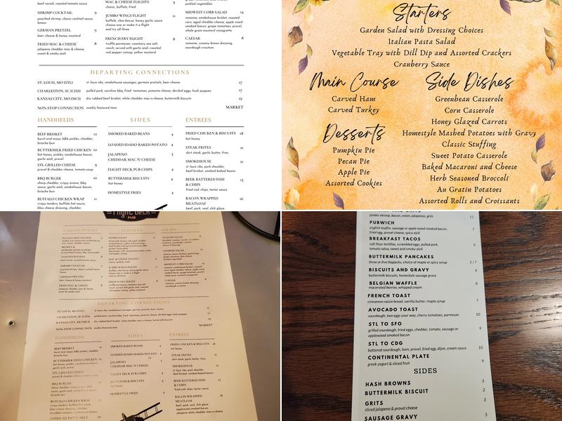 Flight Deck Pub Menu