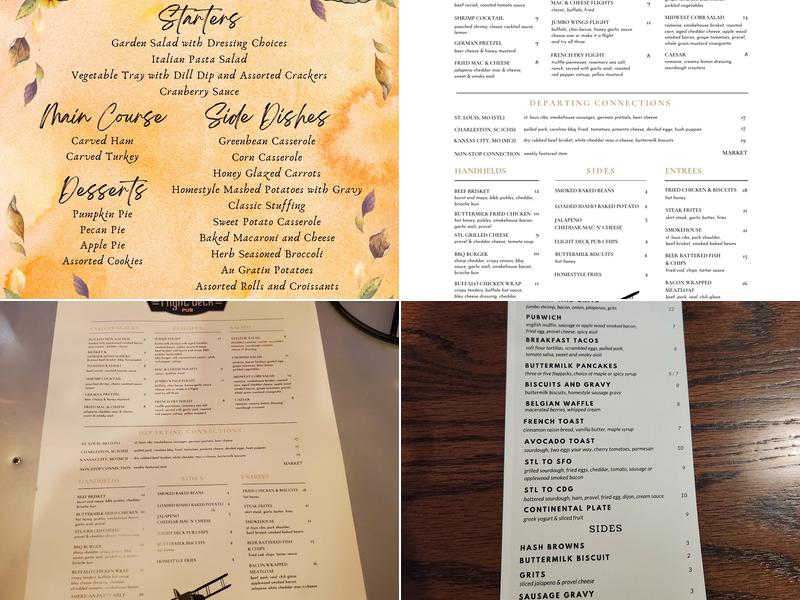 Flight Deck Pub Menu