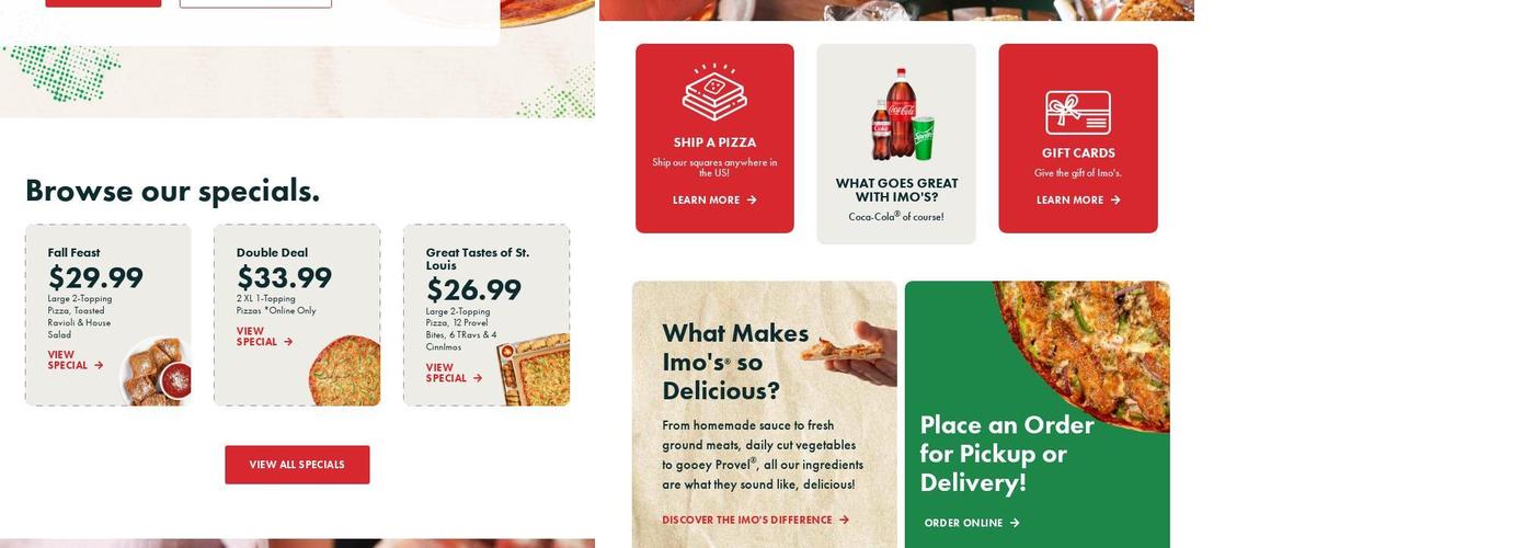 Imo's Pizza Menu
