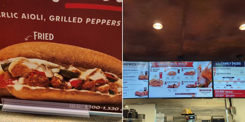 Zaxby's Chicken Fingers & Buffalo Wings Menu