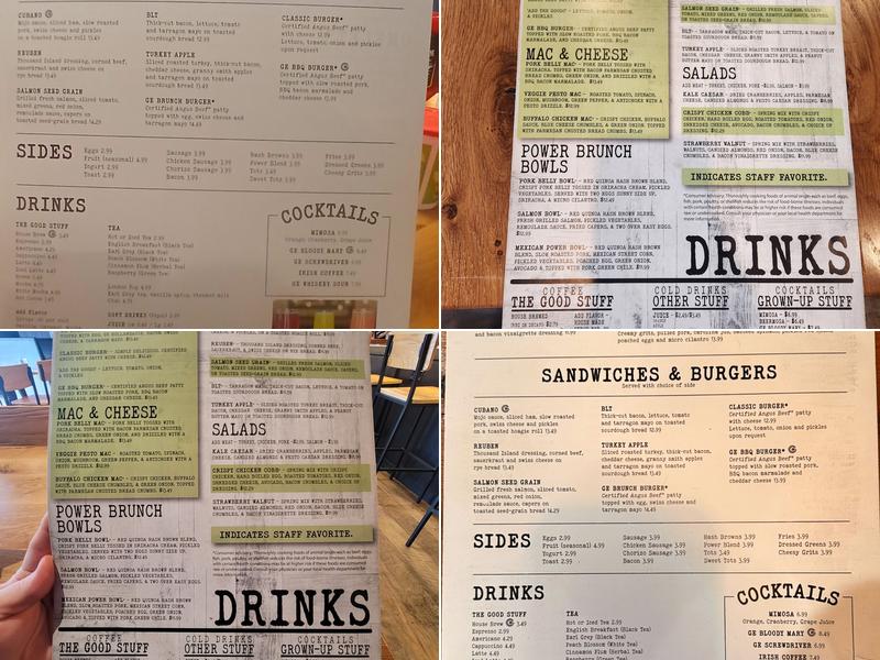 Good Evans Breakfast & Lunch Menu