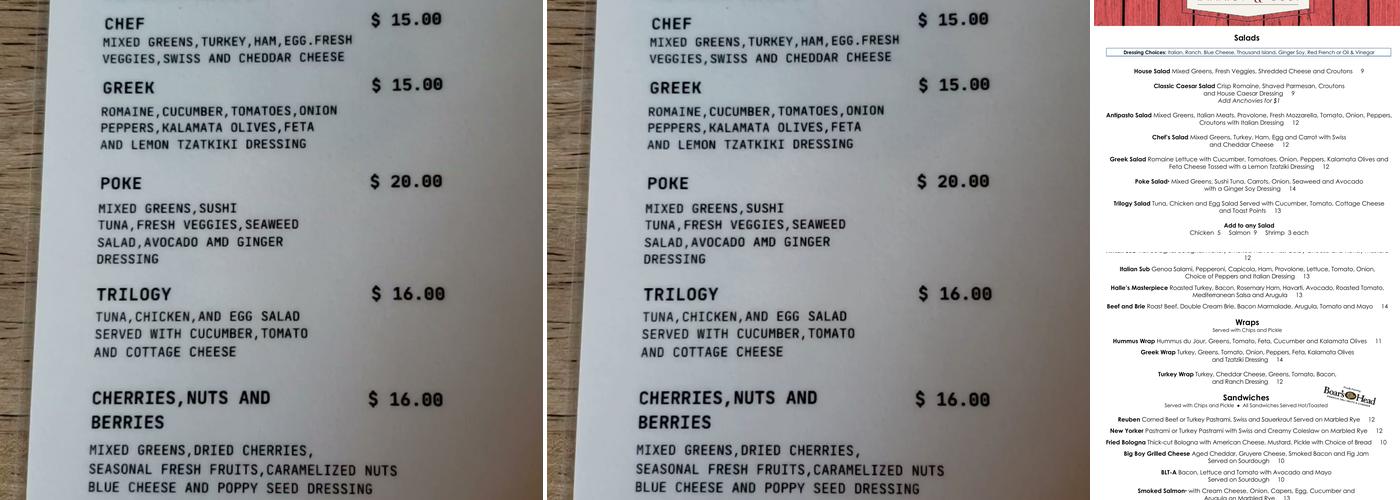 Beau's Market and Deli Menu