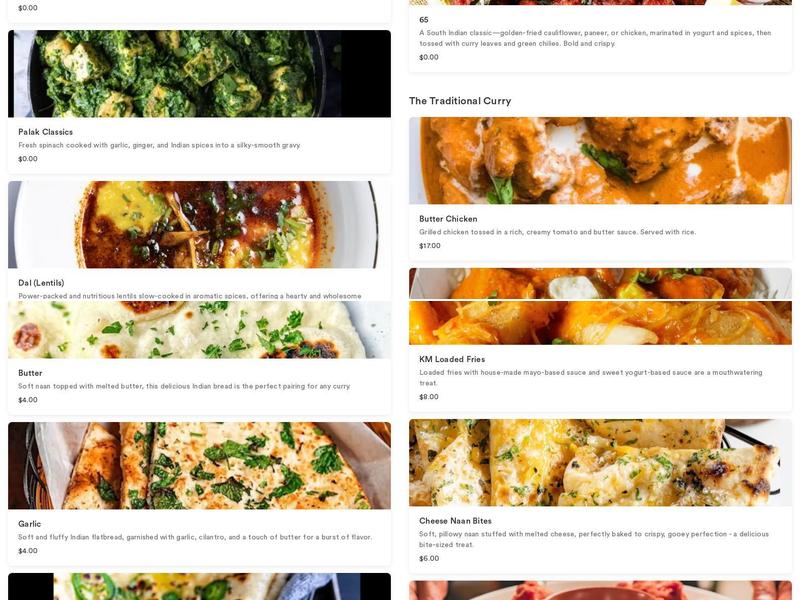 Khaao Macha Indian Fusion Restaurant & Bar Menu